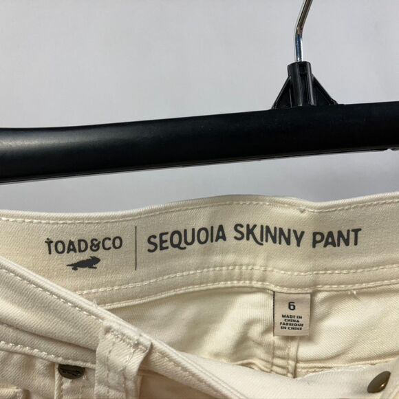 Toad & Co. Sequoia Skinny Pant Ivory Womens 6 Organic Cotton Spring Preppy - Picture 9 of 15